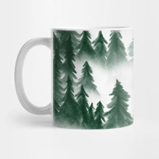 Green Forest Cover in Mist Wanderlust Nature Mug